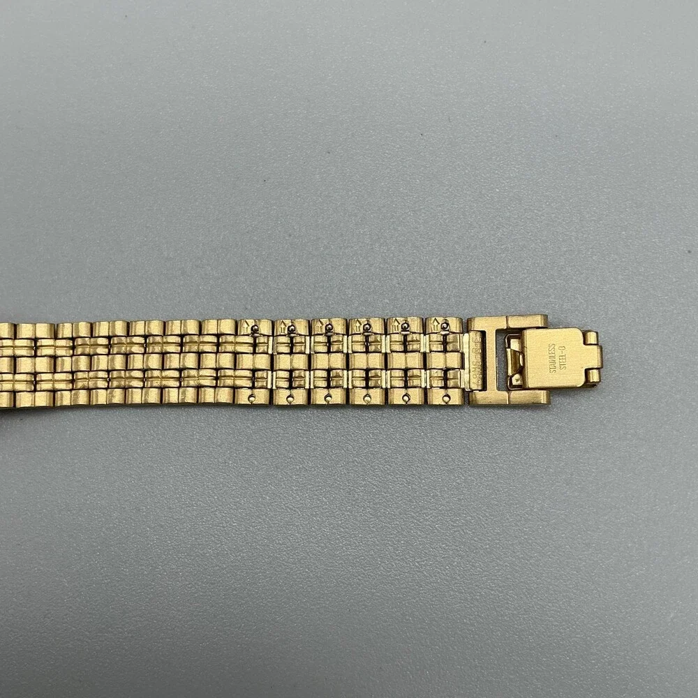 Seiko Womens Watch 24mm Gold Tone Round Dial V700-2K00 New Battery 7.5